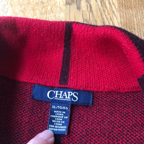 Chaps Asymmetrical Buffalo Plaid Vest Soft Cozy XL - Picture 2 of 9